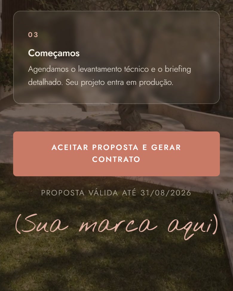 O fim da proposta: o botão de aceitar e gerar o contrato